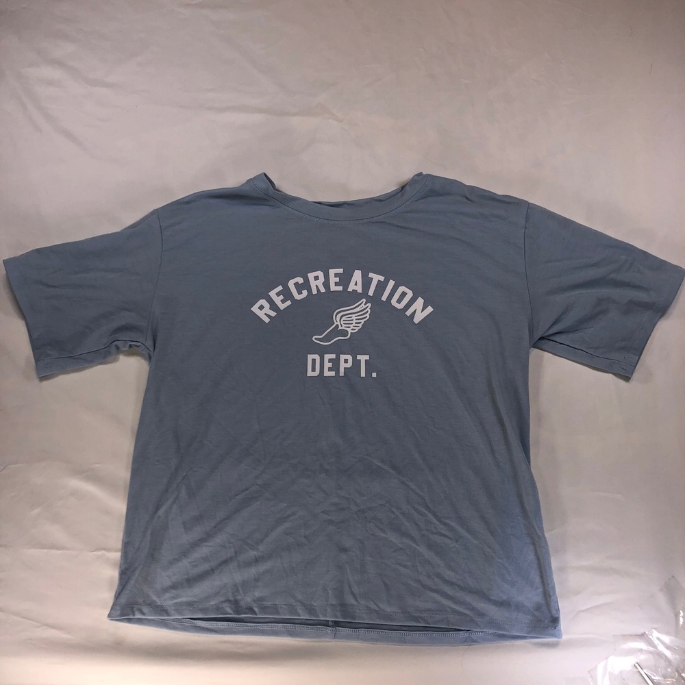 All In Motion Girls Recreation Dept Graphic T-Shirt Blue XL 14 Short Sleeve